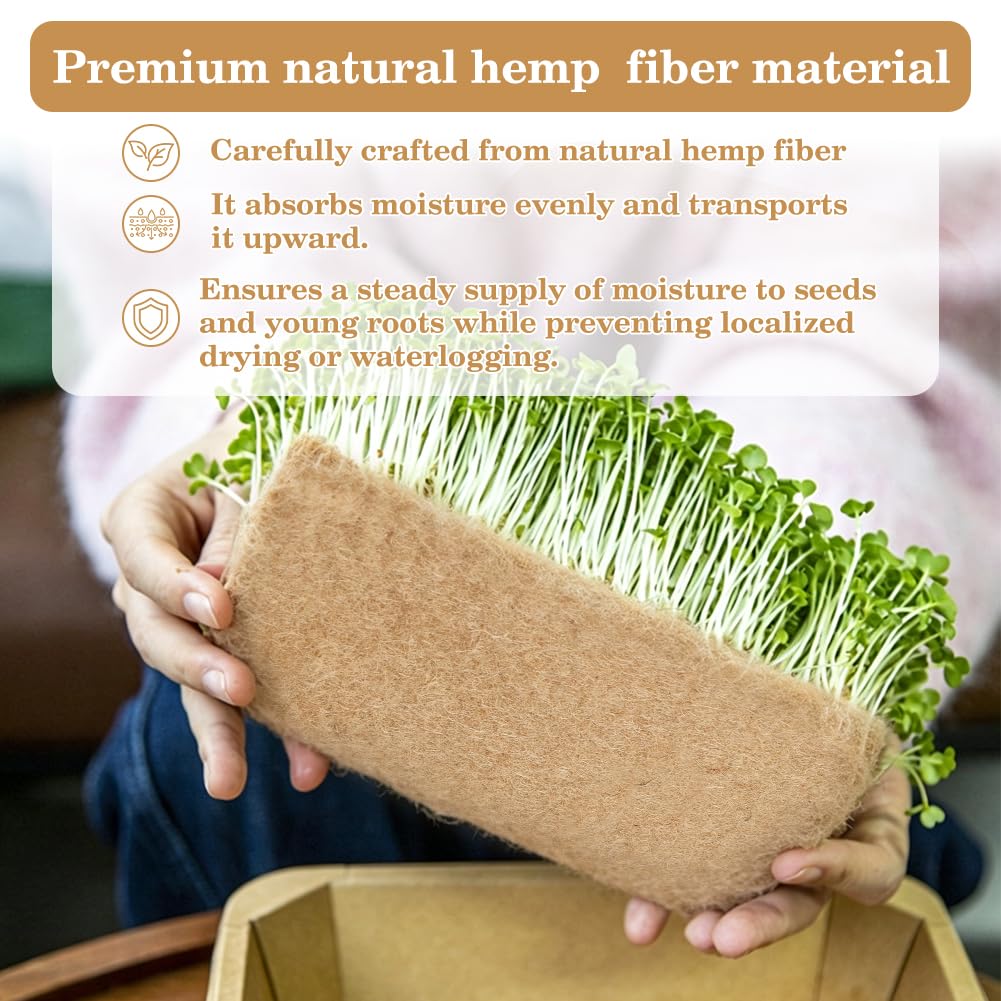 FINGERINSPIRE 25x600cm Dicke Hydroponik Anzuchtmatten Für Microgreens Jute Anzuchtmatte Für Bio Saatgut Hydroponik Jute Anzuchtmatten Für Weizengras Sprossen Microgreen Schalen