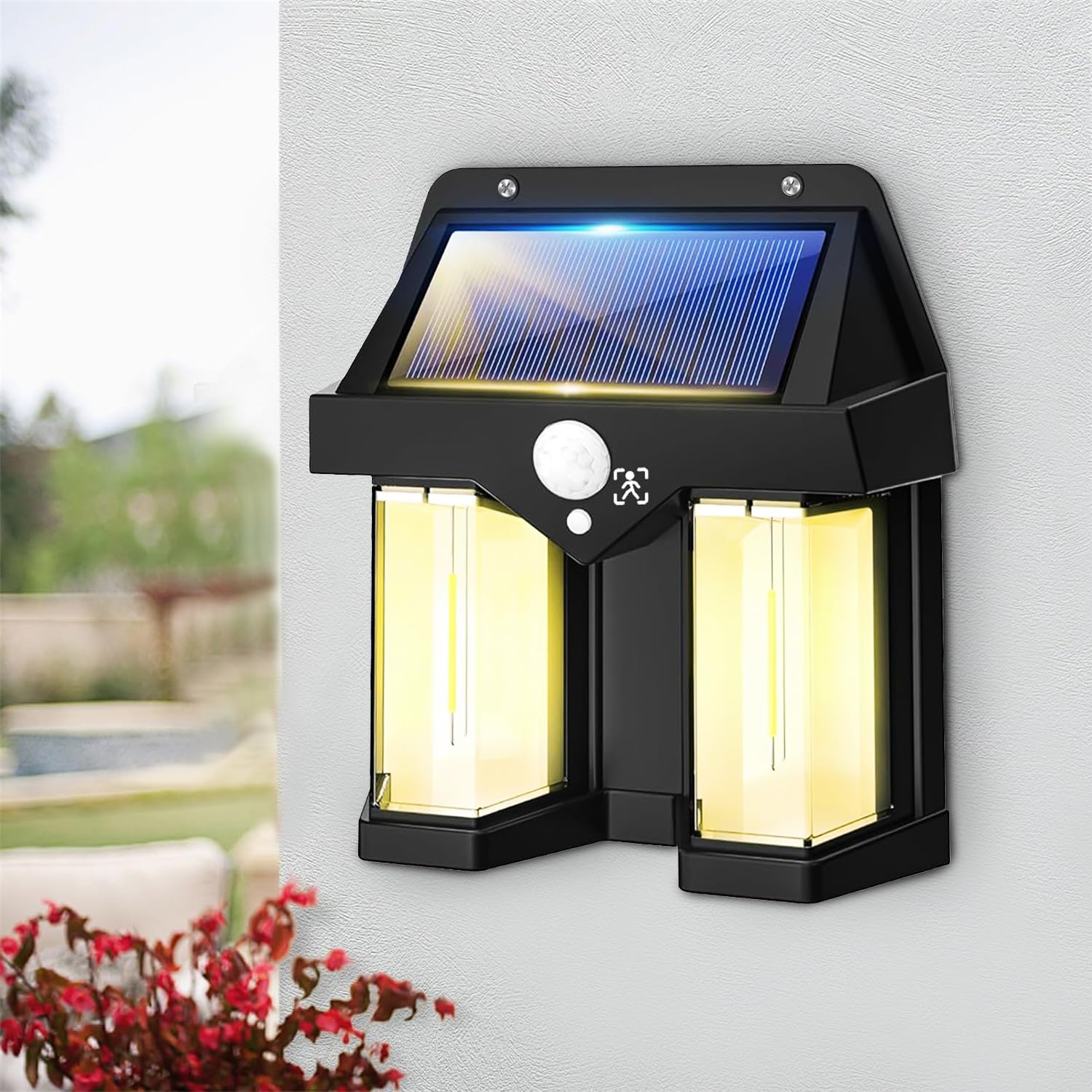 Pivalo Outdoor Solar Wall Light Wireless & Waterproof Bright LED Lamp with Dusk to Dawn Motion Sensor for Exterior Porch Patio Fence Garden Decor (Pack of 1, Warm White) (B0CZ4BM45M) Amazon Price History, Amazon Price Tracker