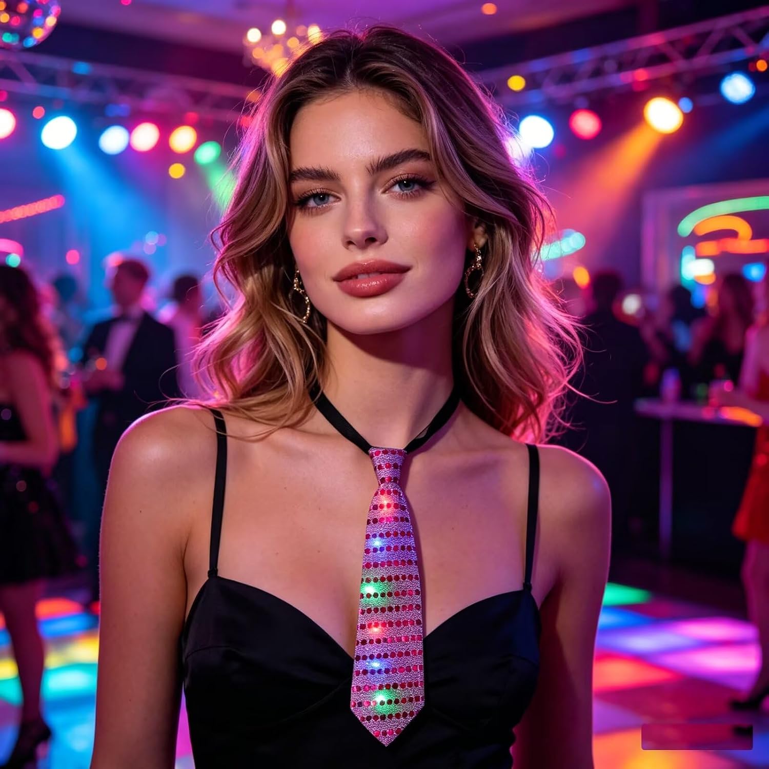 LED Sequin Necktie Electric Bright Light Up Men's Bow Ties Women Kids Flashing Bowties Glow Party Rave Festival School