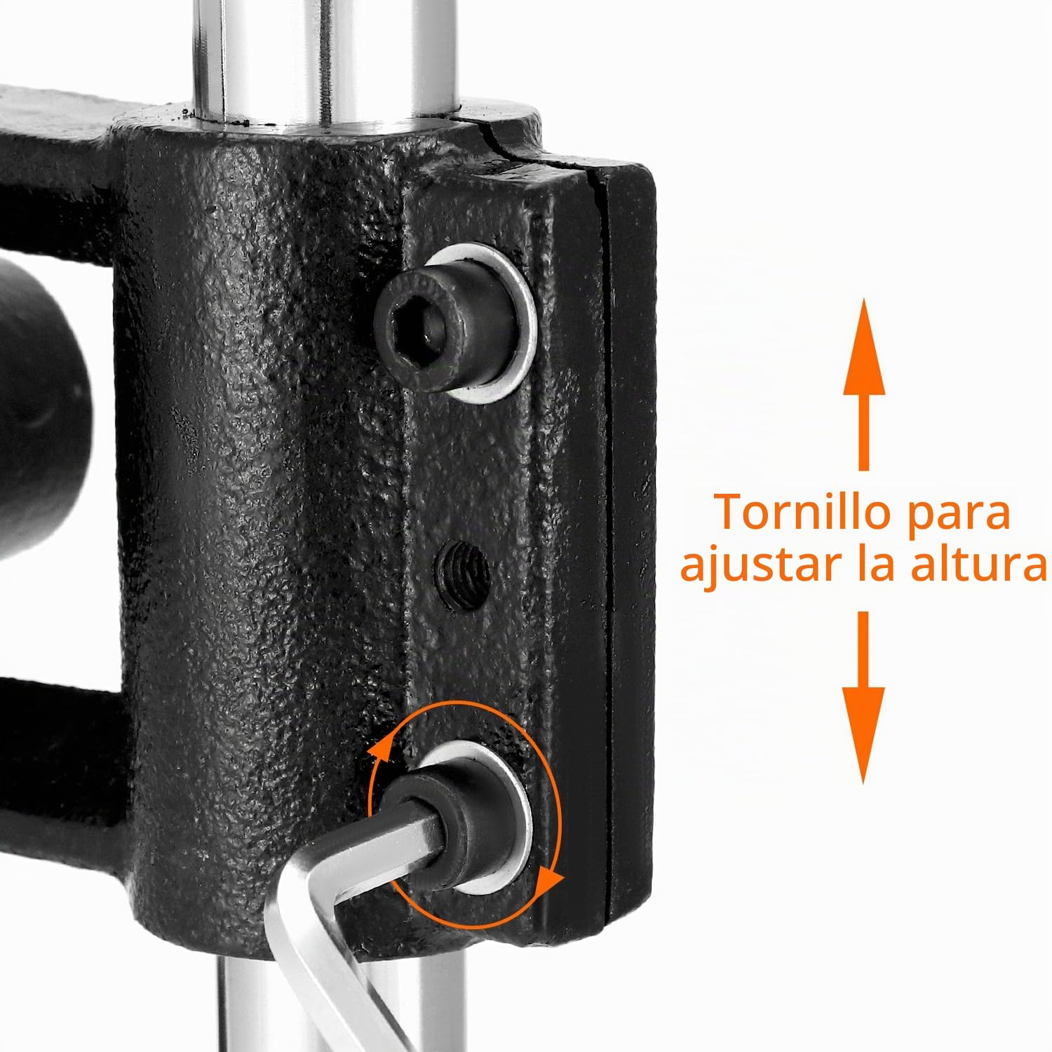 QWORK® Máquina punzonadora y repujadora de cuero con portabrocas de 12,7 mm y placa protectora de nailon, compatible con perforadora, cincel de costura y sello de estampado
