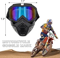Vista 2 de Gafas de Motocicleta, Gafas de Casco de Dirt Bike Resistentes al Viento con Máscara Facial Removible, Accesorios de Motocicleta (Colorido)