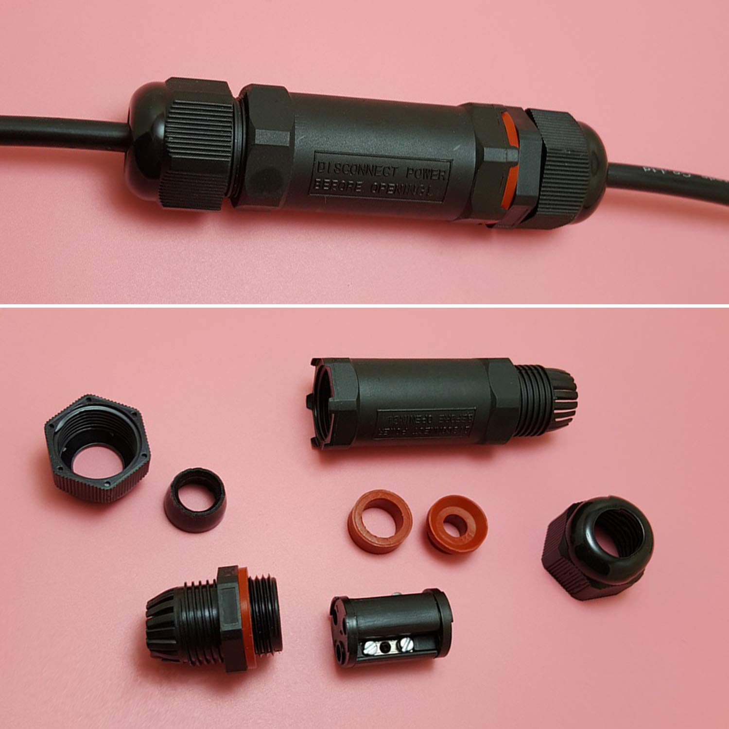 Scatola di Giunzione Impermeabile IP68, 3 Pezzi Connettore Stagno Manicotto di Collegamento Cavo Sotterraneo del Area Esterna 3 Poli per Diametro del Cavo Ø1-13mm
