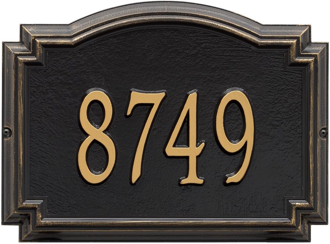 Customized 1 Line Williamsburg Wall Aluminum Address Plaque 14"W x 10.25"H