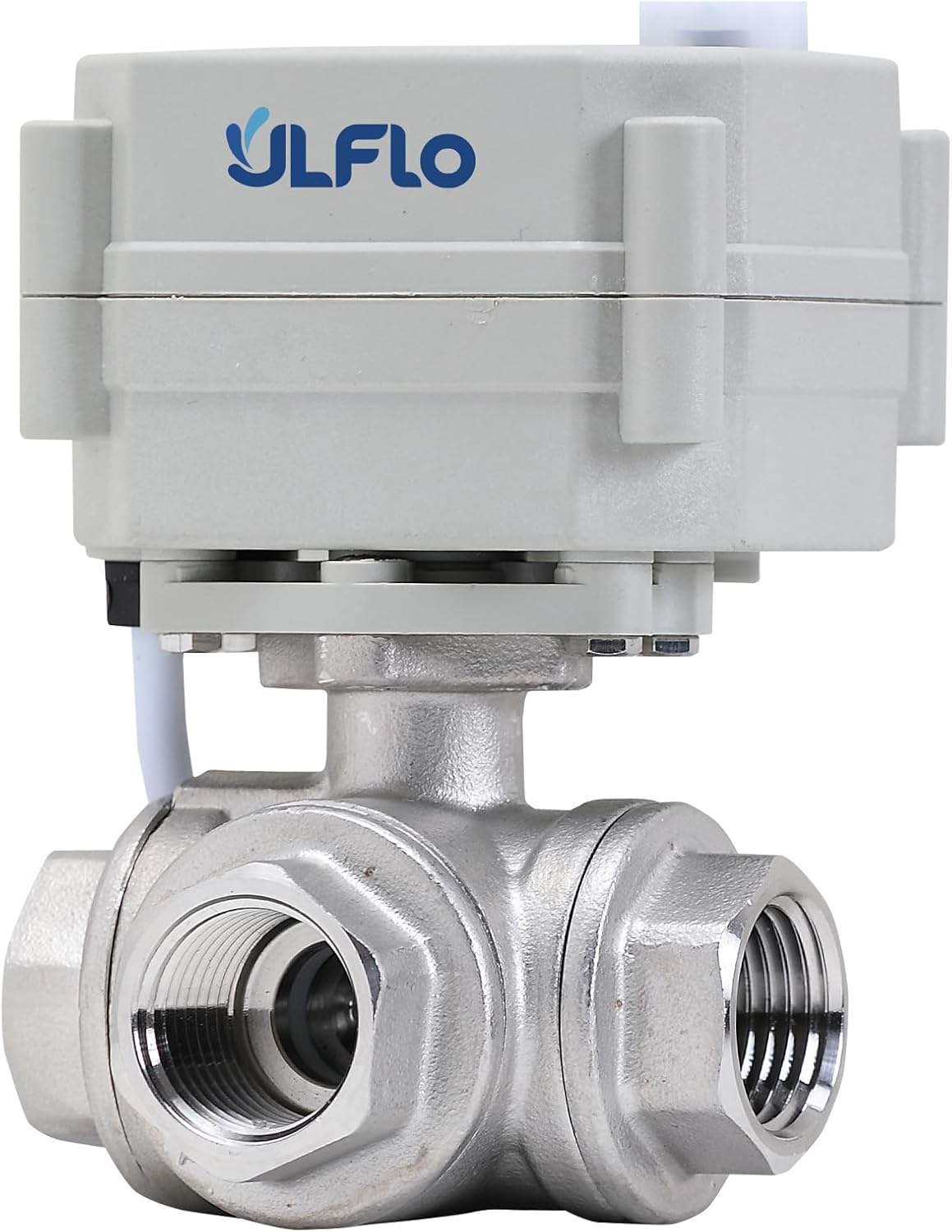 1/2" DN15 12VDC 9-24VAC/DC 3 Way L Port NPT Stainless Steel 304 Three Wires Control On/Off Electrical Motorized Ball Valve