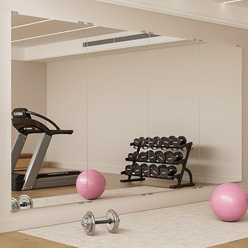 brisafe 2PCS 79"x47" Ultra-Light Wall Mirror for Home Gym & Yoga Studio, 9.9LB Shatterproof Full-Length Mirror with 0.04mm Nano Film, Easy Installation & Commercial Use 60% Insurance Savings