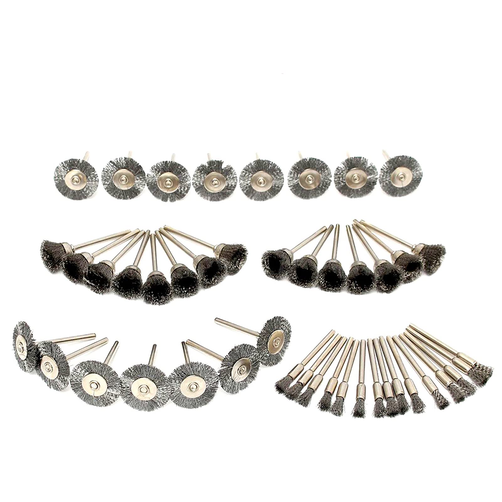 Wire Brushes Set, Polishing Brushes Cleaning Rust Remove Paint Steel Wheels Brushes Kit Grinder Rotary Tools Accessory 45PCS