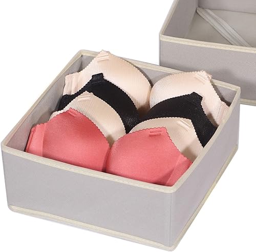 Miniatura 7 de DIOMMELL Caja de almacenamiento de tela plegable para armario, aparador, cajón, cestas de tela, contenedores divisores para ropa, ropa interior,