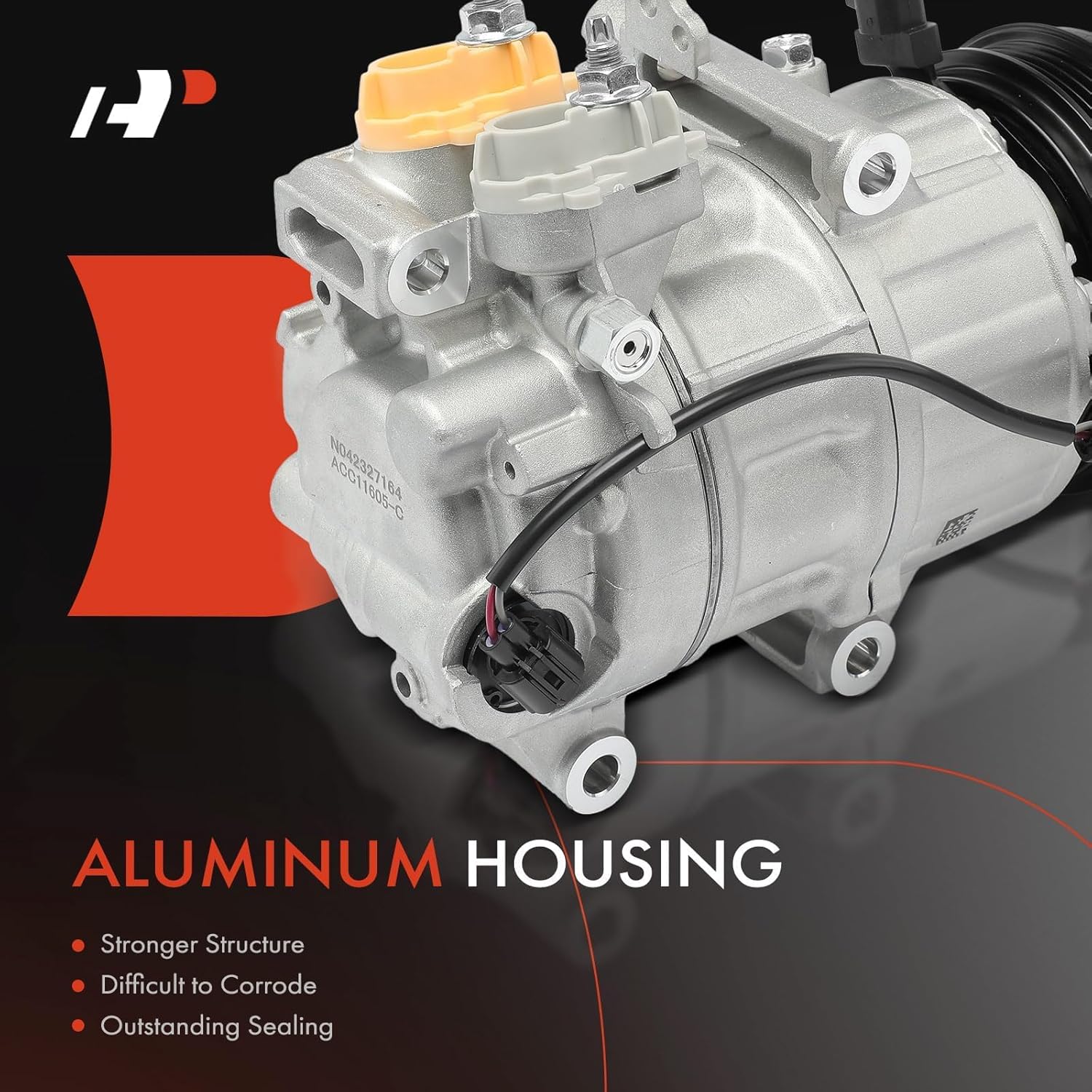 A-Premium A/C Compressor with Clutch Compatible with Ford EcoSport 2.0L 2018-2022, with VS12 Style Compressor