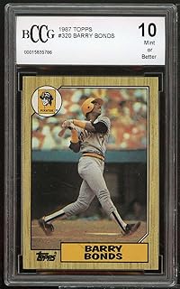 1987 Topps Baseball #320 Barry Bonds Rookie Card Graded BCCG 10