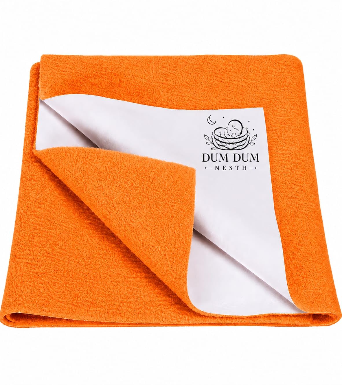 Baby Dry Sheet 50 x 70 cm, Waterproof & Washable Bed Protector for Newborns and Infants, Soft Quick-Dry Urine Protection Mat, Orange, Pack of 1-image-11