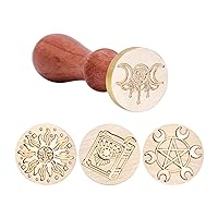 Vista 3 de SWANGSA - Juego de sellos de cera, estilo clásico, 4 cabezas de sello de cera y 1 mango de madera para invitaciones de fiesta de boda, cartas