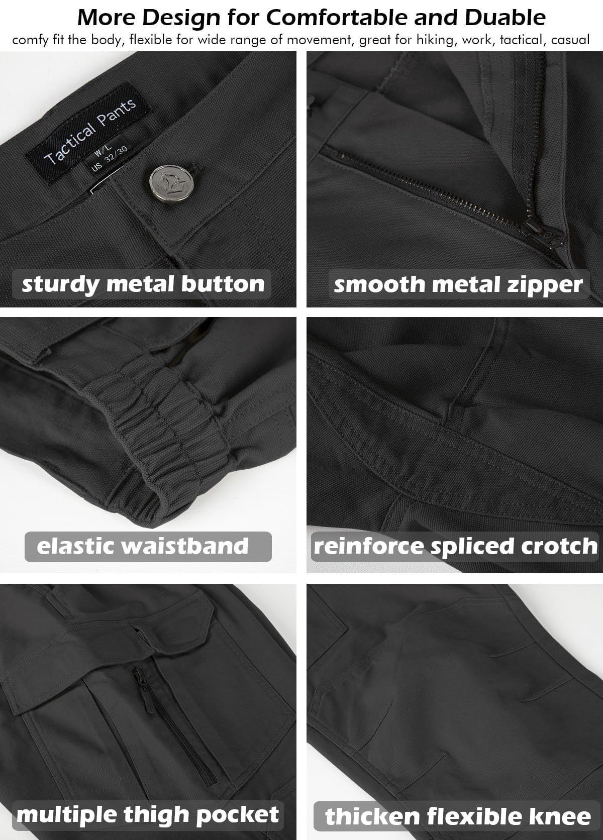CARWORNIC Pantalones tácticos de algodón para hombre, ligeros, elásticos, militares, combate