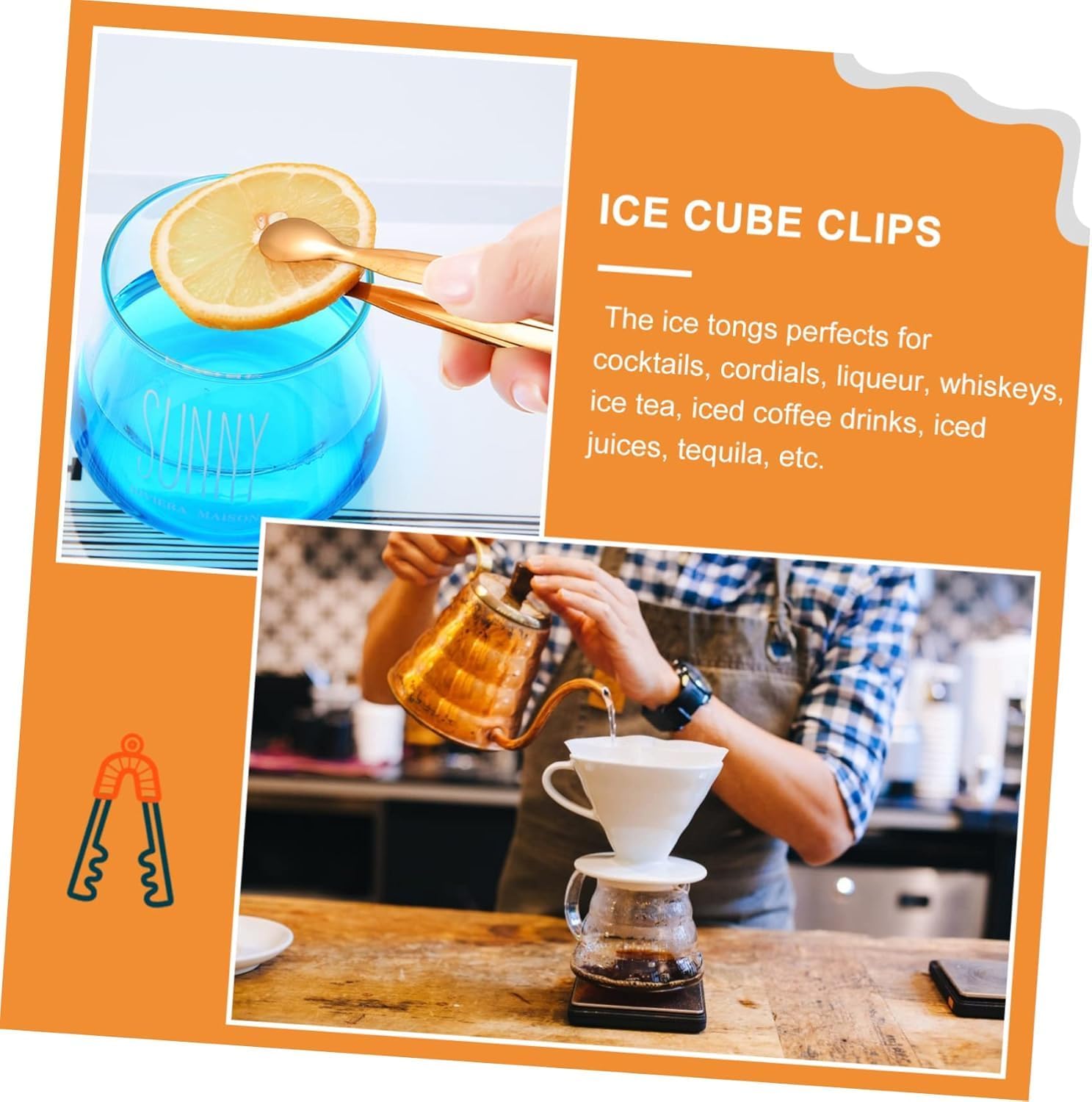 Cooking Tongs 8pcs Stainless Steel Ice Clip Food Tong Bread Tongs Sugar Tongs Small Accessories