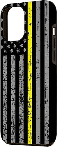 Miniatura 2 de Funda para iPhone 14 Pro Max 911 Despachador Despachador Línea Amarilla Delgada Bandera de Estados Unidos