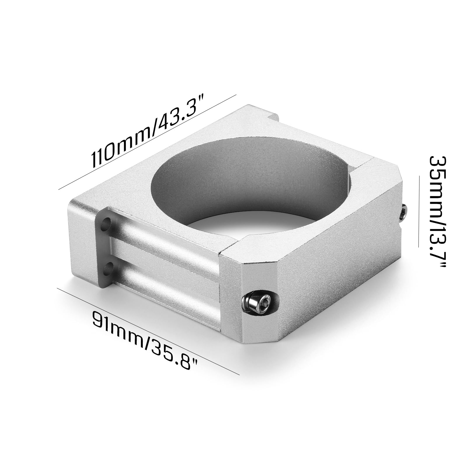 Genmitsu 80mm-Spindelmotorhalterung aus Aluminium für wassergekühlte Spindeln der CNC-Fräsmaschinen Genmitsu 4030V1/4030S/4030V2/2X2/4X4/6050 Ultra