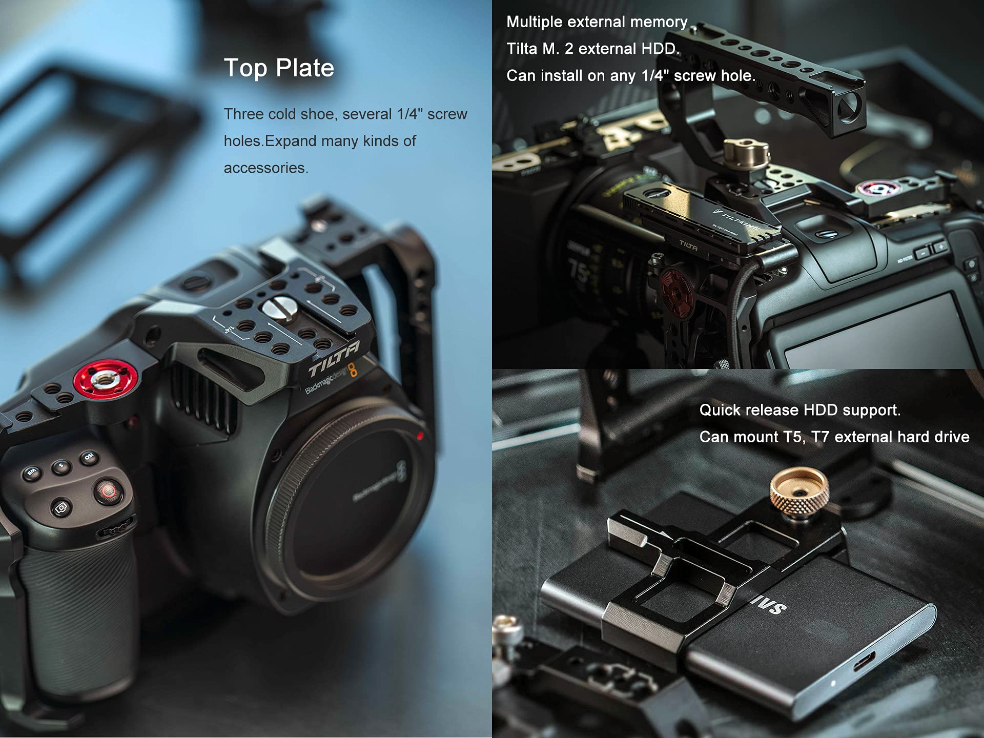Black) TILTA TA-T11-A-B Camera Cage Advanced Kit For BMPCC 6K Pro