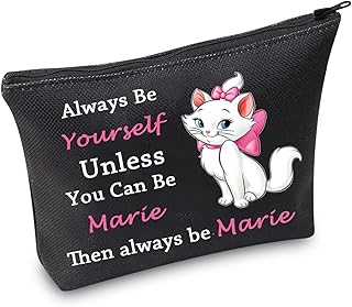 TSOTMO Marie Makeup Bag Cat Zipper Pouch Gift Marie Ladies Gift Cartoon Movie Merchandise Gift for Marie Cats Fans Cat Pet Animal Lover Gift (C.Be Marie BLK)