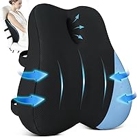 Vista 1 de Almohada de apoyo lumbar para silla de oficina, almohada de espuma viscoelástica refrescante para aliviar el dolor de espalda, almohada ergonómica