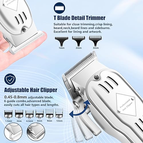 Miniatura 2 de SUNNOW Cortadora de pelo profesional inalámbrica para hombres, afeitadoras eléctricas de papel de aluminio, kit de recortadora de pelo y barba,