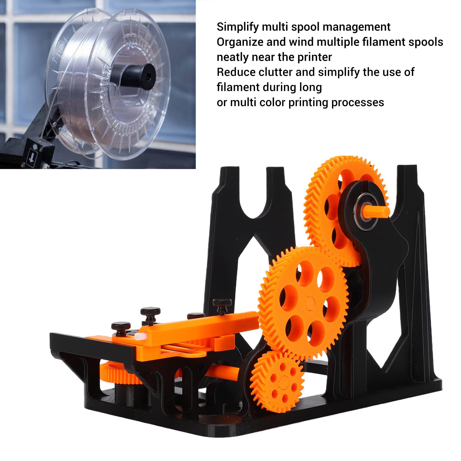 Fabater Zwijacz Włókien do Drukarek 3D, Wytrzymały Przemysłowy Nawijak Włókien, Nawijak Materiałów Eksploatacyjnych do P1S, P1P, X1 z Równomiernym Prowadzeniem Drutu, Szpuli