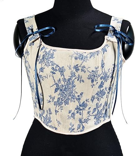Miniatura 7 de SHOPESSA Corsé con realce para mujer, estilo victoriano, cinturón steampunk, pirata, renacentista, corsé para sobrebusto