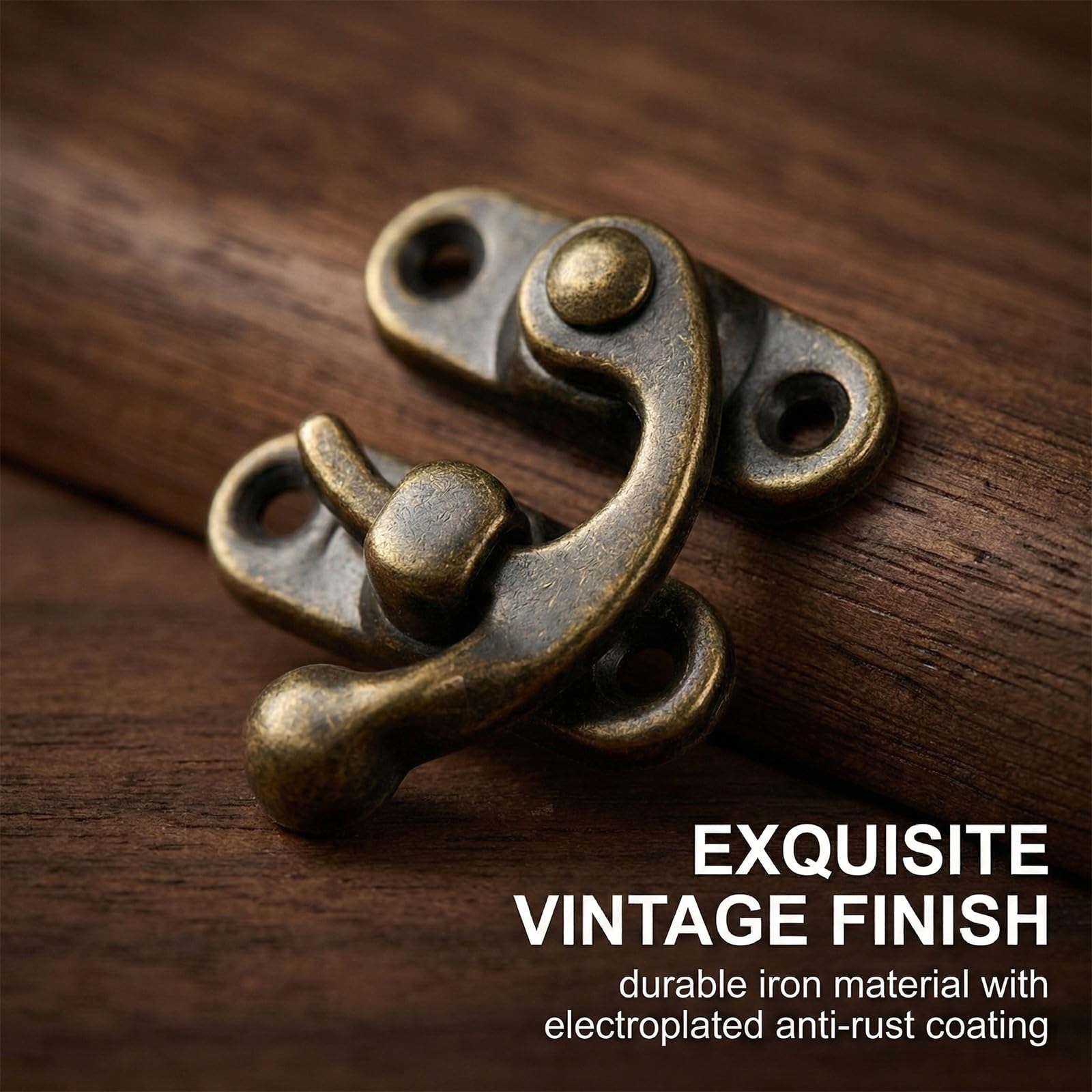 30 Pz Vintage Serratura Chiavistello,Gancio di Bloccaggio Destro con 120 viti,Antico Hasp Gancio,Piccolo e Facile da Aprire e Chiudere,Blocco del Braccio Oscillante Per i Piccoli Portagioie in Legno