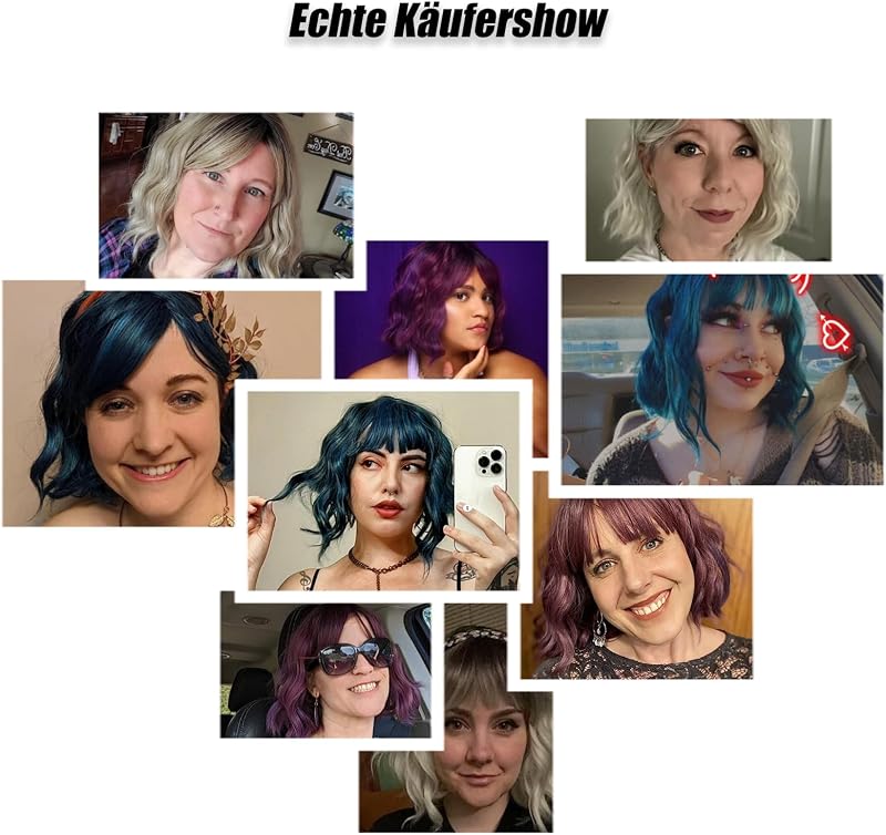 Luxiremi Lila Hullámos Paróka - Vállig Érő Bob Fazon Frufruval - Szintetikus Cosplay Női Paróka Légáteresztő Sapkával
AI: Luxiremi Lila Hul