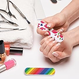 Sumind 100 Pack Nail Files Double Sided Emery Boards Manicure Tools (2.36 x 0.59 x 0.16 Inch)