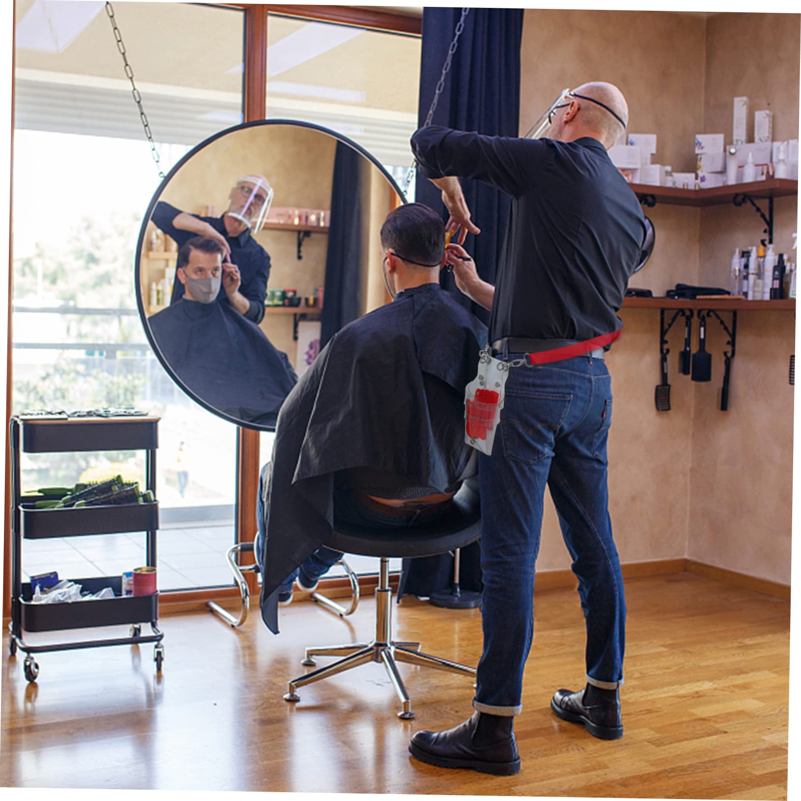 SOESFOUFU Hairdressing Scissor Waist Bag Barber Scissors Bag Large Capacity Easy to Carry Hair Scissors Storage Pouch