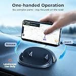 Loncaster Support de téléphone de voiture, Support de voiture de téléphone Silicone tapis de voiture pour divers tableaux de bord, Slip Free Desk Téléphone Stand Compatible avec iPhone, Samsung, Smartphones Android, GPS Dispositifs et plus, Noir