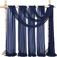 Vista 197 de Tela para envolver arco de boda, 4 paneles de 28 x 20 pies, cortinas de arco de boda rosa para ceremonia, cortinas de tela de gasa para cenador