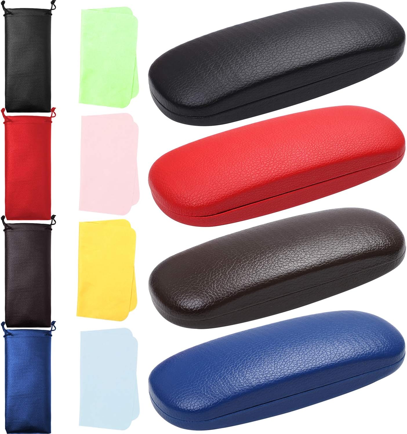 URATOT 4 Pack Hard Shell Glasses Case Leather Glasses Protective Case at  Women’s Clothing store