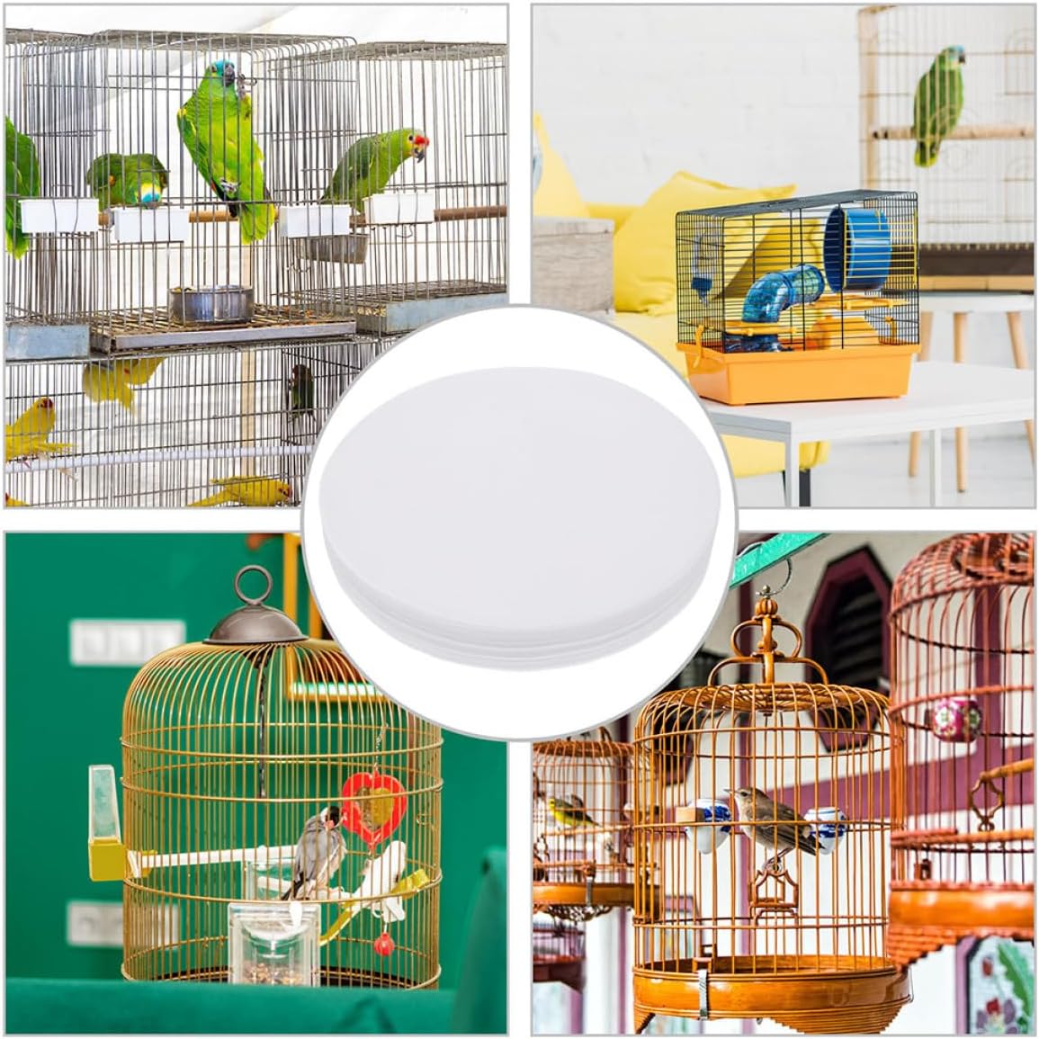 ERINGOGO 100sheets Bird Cage Liner Pads Disposable Precut Paper for Parakeets Canaries and Parrots Thickened and Highly Absorbent Convenient Bird Cage Maintenance