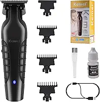 KEMEI Aparador de cabelo/barba profissional 2299 para barbeiro com l�mina T, recarreg�vel sem fio