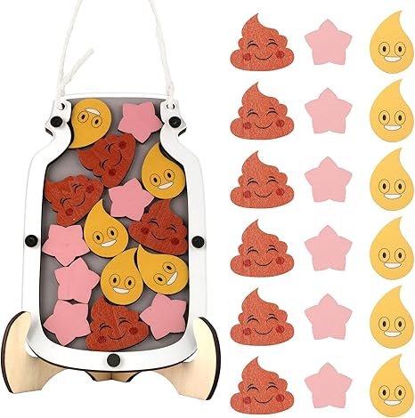 GXGM Belohnungsglas Für Kinder Mit Smiley-Gesichtern - Holz Motivationssystem Für Zuhause & Schule
