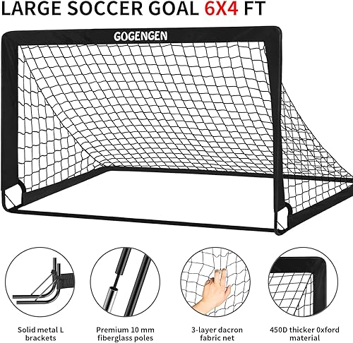 Miniatura 5 de Soccer Goal, 2 of 6x4 Soccer Goals for Backyard with Soccer Net, Soccer Ball, Target, Cones, Soccer Training Equipment for Toddler Kids Youth