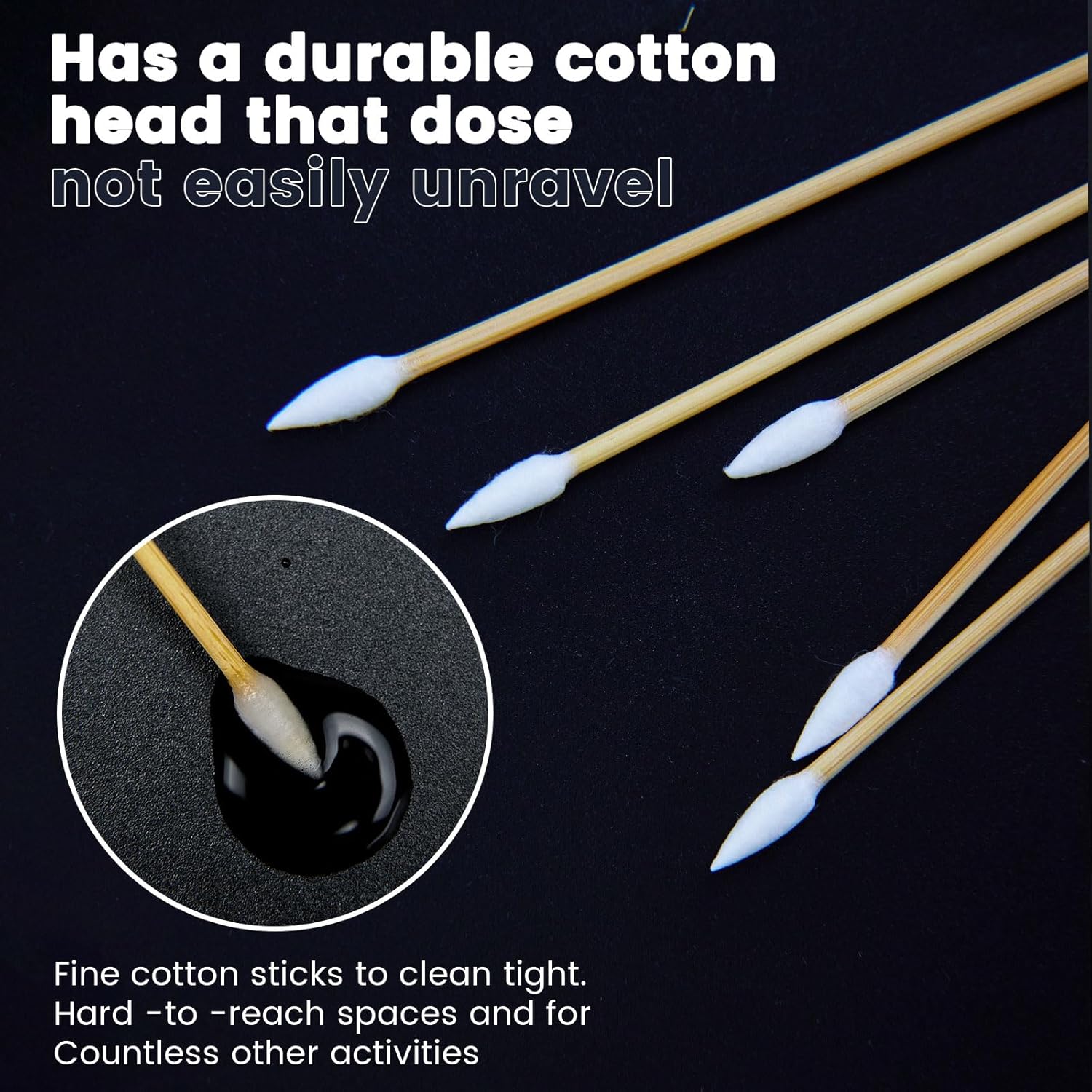 Premium Gun Cleaning Swabs 500-Pack | 6" Bamboo Handle | Lint-Free Precision Kit - Global