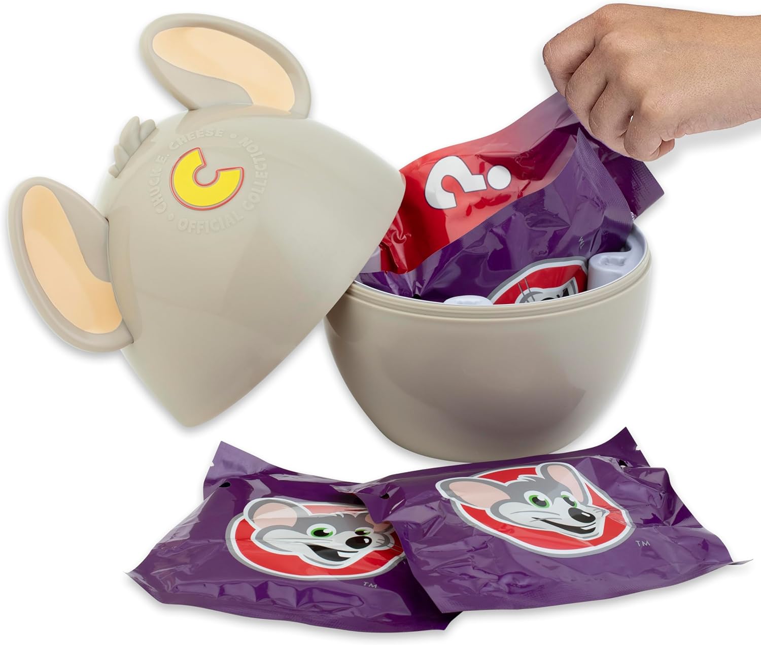 Chuck E. Cheese Mystery Egg, Collectible Figure & Accessories, E Tickets, 10 pc Mystery Suprises, Official Merch