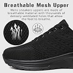 Ziitop Chaussures de course pour hommes Chaussures de tennis léger Athletic Air Coussin Chaussures de marche Non Grip Respirant Mode espadrilles Confortable Mesh Sport Chaussures Hommes entraînement Casual Gym Jogging Chaussures