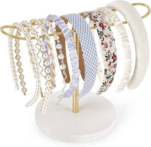 Miniatura 6 de Dahey Soporte para diadema de metal, organizador de aro para el cabello, organizador de accesorios para el cabello, cuerdas para el cabello,