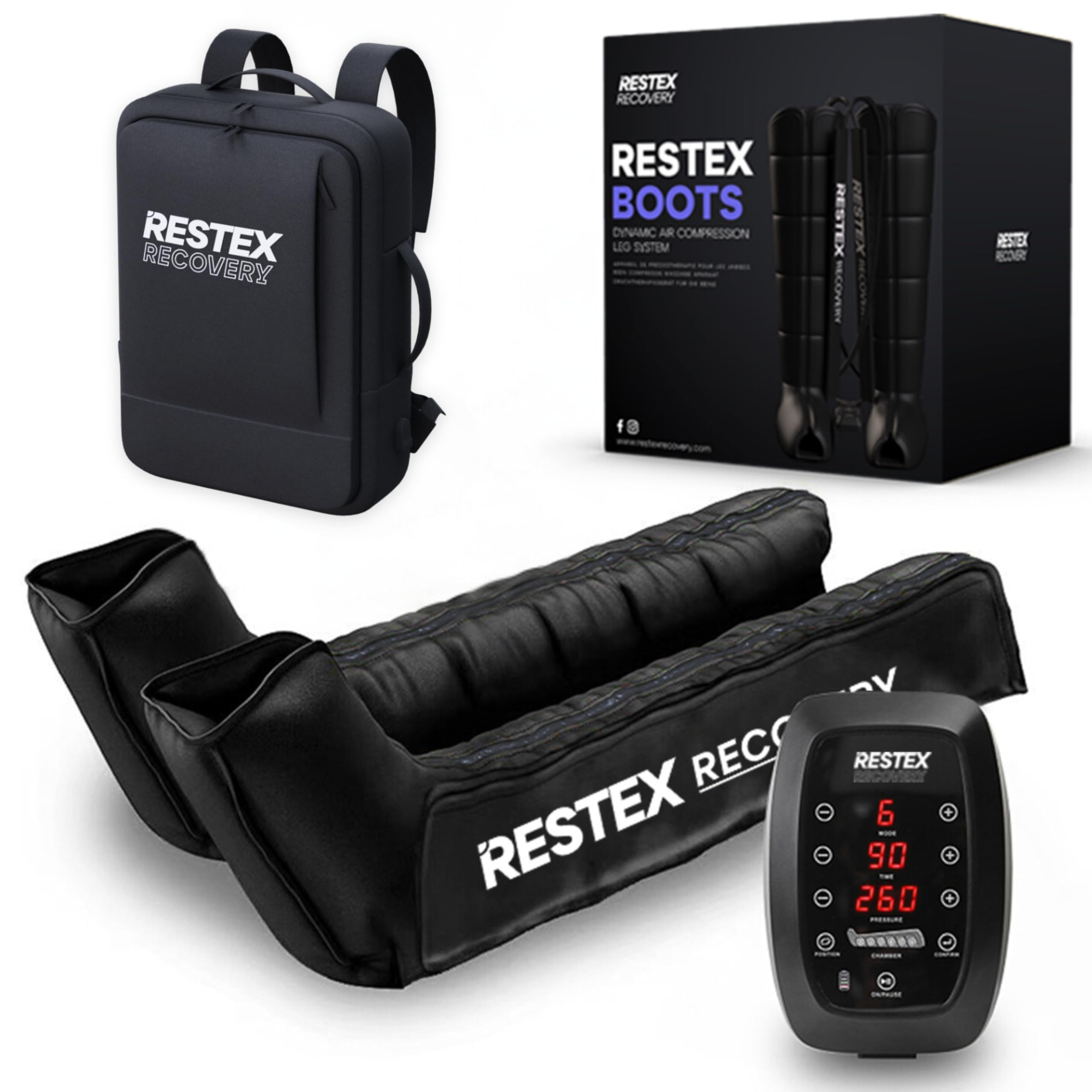 Stiefel für Pressotherapie, Lymphdrainage, Massagegerät für schwere Beine und Füße, Sportregeneration, Cellulite, Silhouette