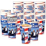 Smygoods Trump Design Disposable Paper Coffee Cups (16 OZ, 100 Count) For Hot Beverages, Tea, Espresso, Cocoa - To Go Drink Containers, Caf & Office