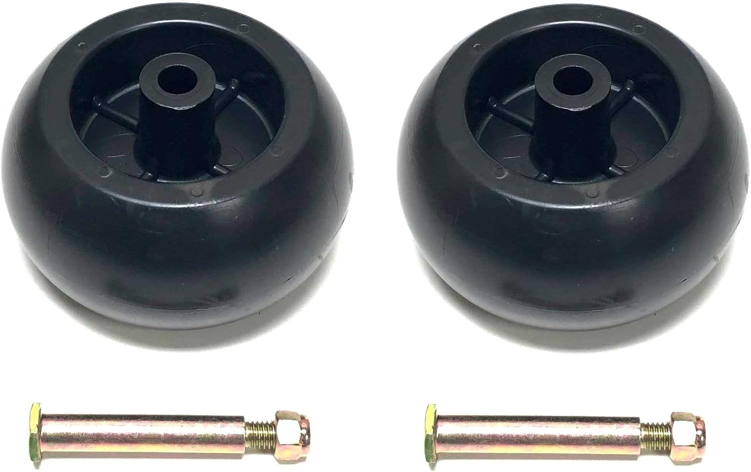 2 Deck Wheels Shoulder Bolts, Lock Nuts Replace Craftsman 133957 174873 532133957 532174873 MTD 734-03058, 753-04856 M84690