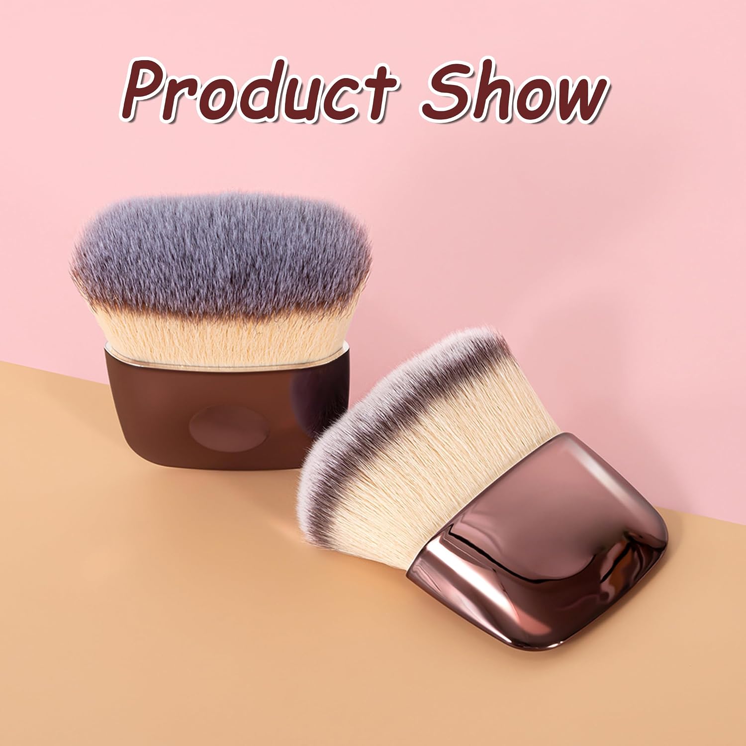 2 Pack Mini Powder Blush Brush，Small Brush Portable Soft Hair Loose Powder Blush Brush Multi-functional Makeup Brush (Brown)