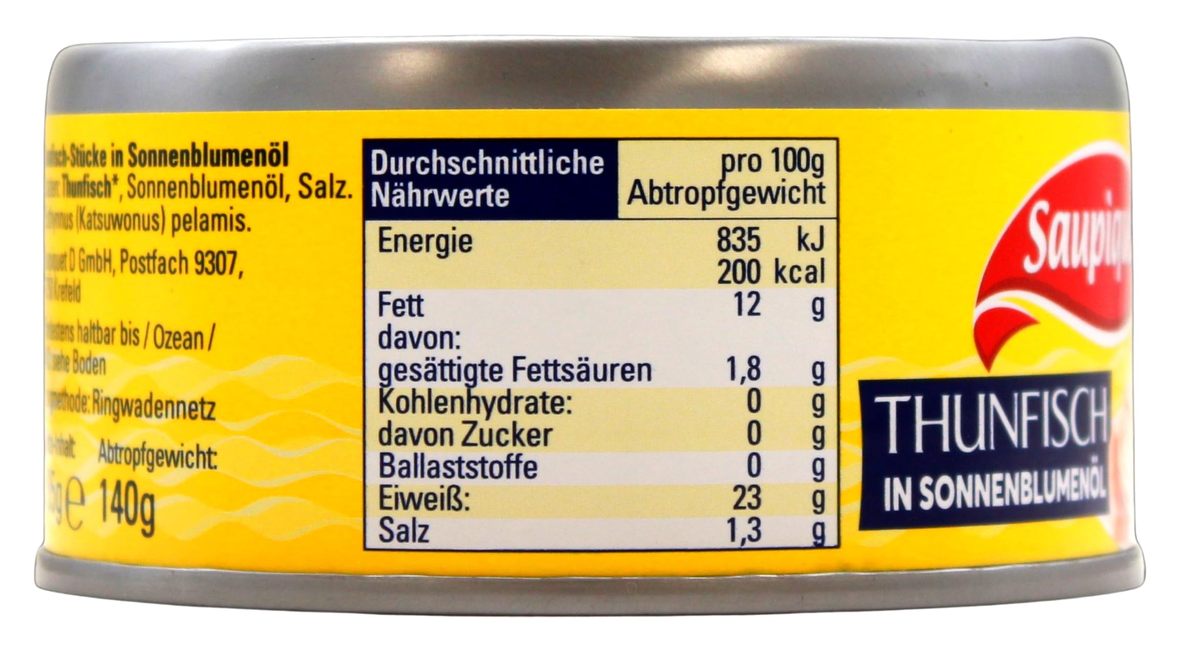 Saupiquet Thunfisch in Sonnenblumenöl, 24er Pack (24 x 140g)
