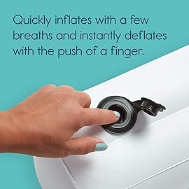 Hiccapop [2-Pack Inflatable Bed Rail for Toddlers | Portable, Blow-up Bed Bumper for King, Queen, Full, with Non-Slip Machine-Washable Cover | Travel Bed Rail for Hotel, Grandma\'s, Vacation