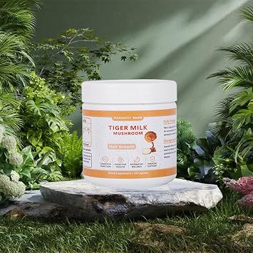 Tiger Milk Mushroom Supplement 300mg with 50% Beta-Glucan for Immune Support, Lung & Respiratory Health, Focus, Hair Growth, Skin & Digestive Balance, 100 Capsules