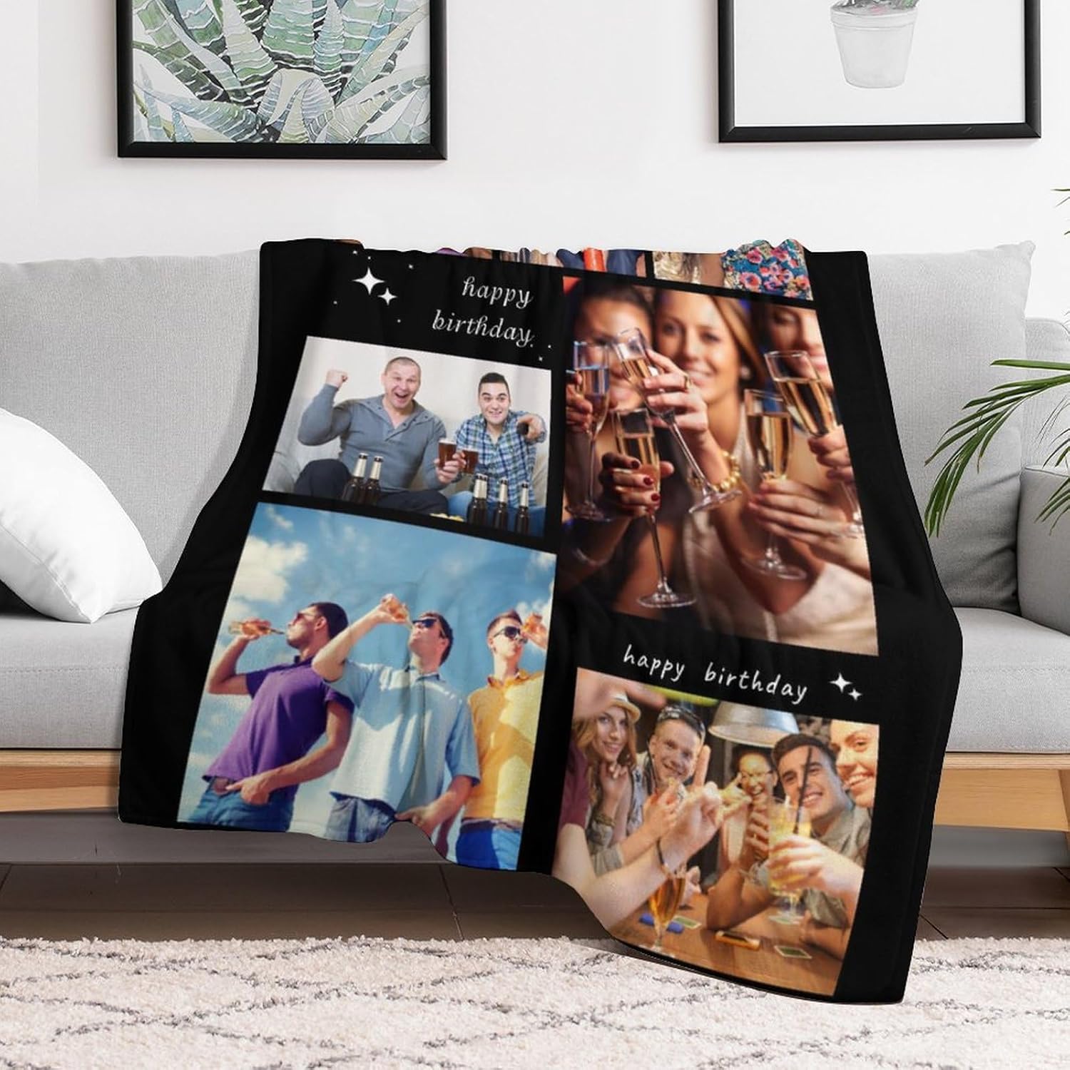 Custom Blankets with Photos Personalized Design Adult Kid Friends Birthday Christmas Halloween Fathers Mothers Valentines Day Gift10