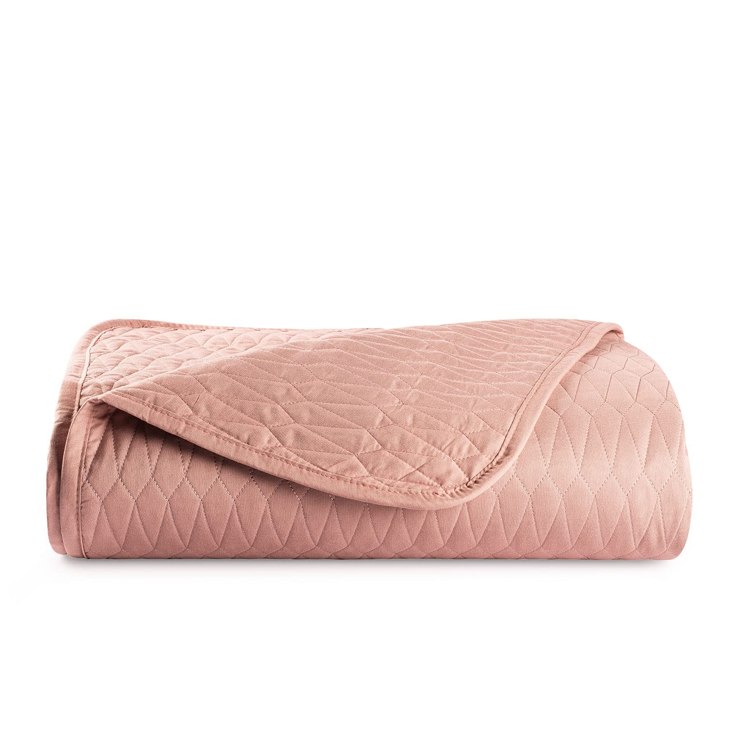 SPREAD SPAIN® Crystal Microfiber Filling Day and Night King Size Bedcover with 2 Pillow Cover, Brushed with Light Polyester Pattern Bedcover for Double Bed 90” x 108” Inch - Dusty Rose-image-13