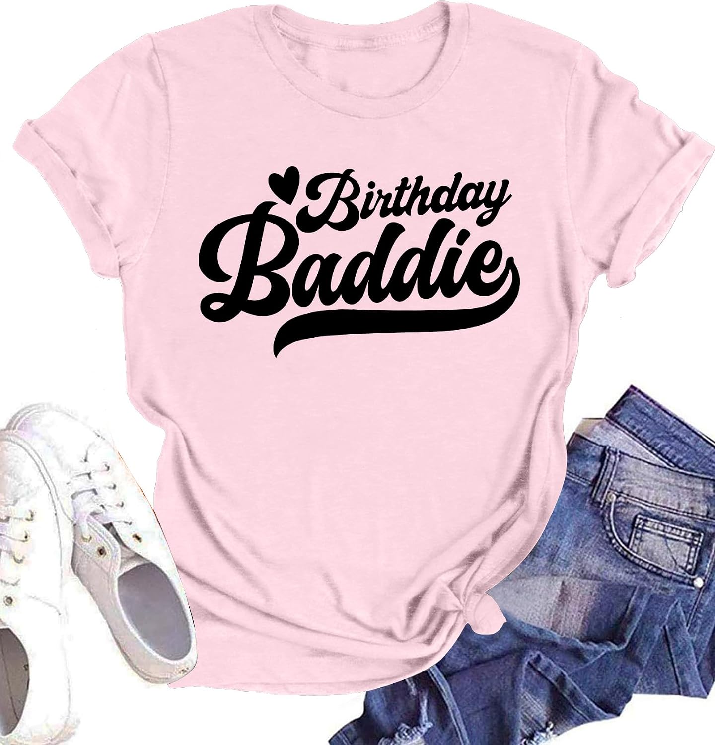 Birthday Shirts Women Cute Birthday Girl Graphic Shirts Birthday Squad Short Sleeve Casual Birthday Gift Tee Tops